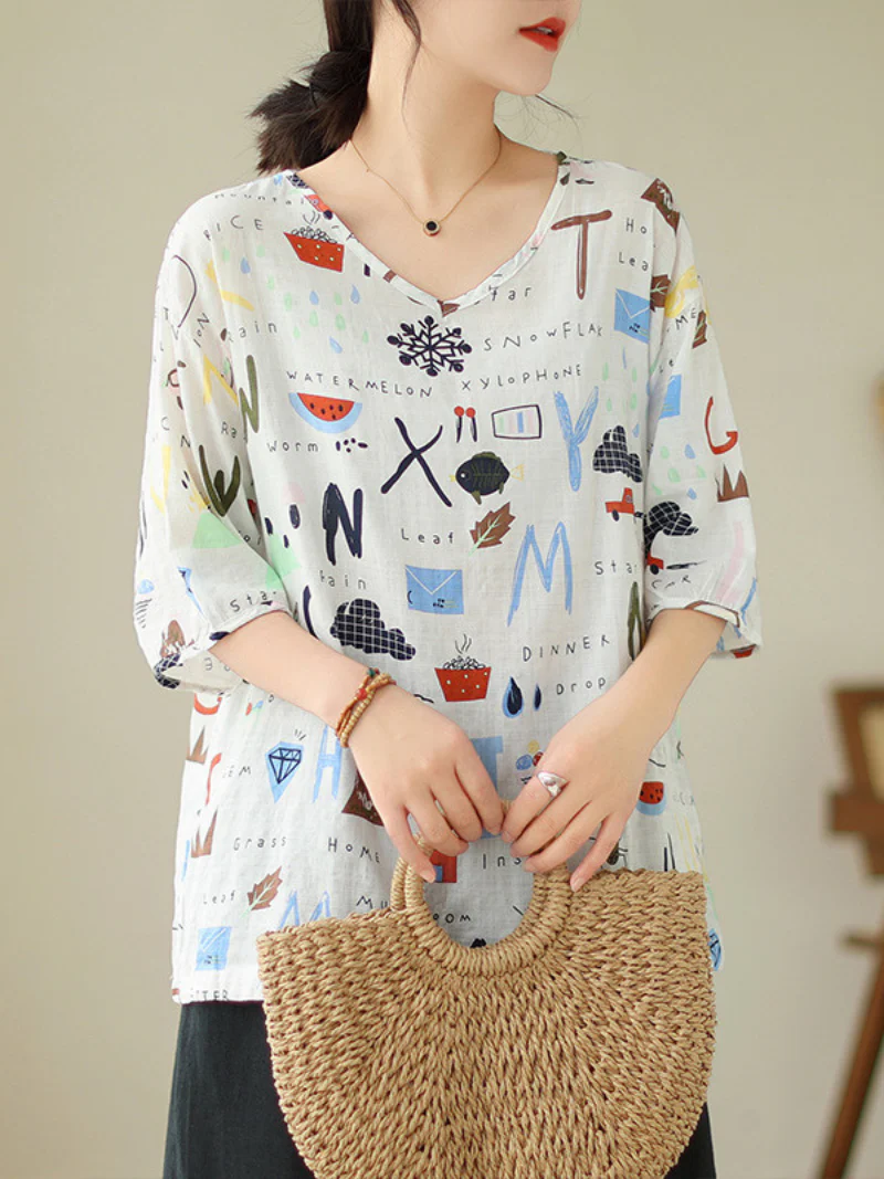 Artistic Soul Letter Printing Tops - Image 2