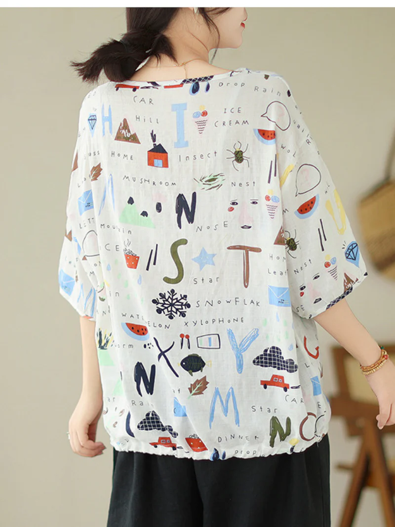 Artistic Soul Letter Printing Tops - Image 4