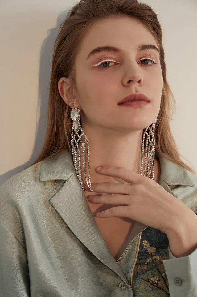 Diamante Statement Earrings - Image 4