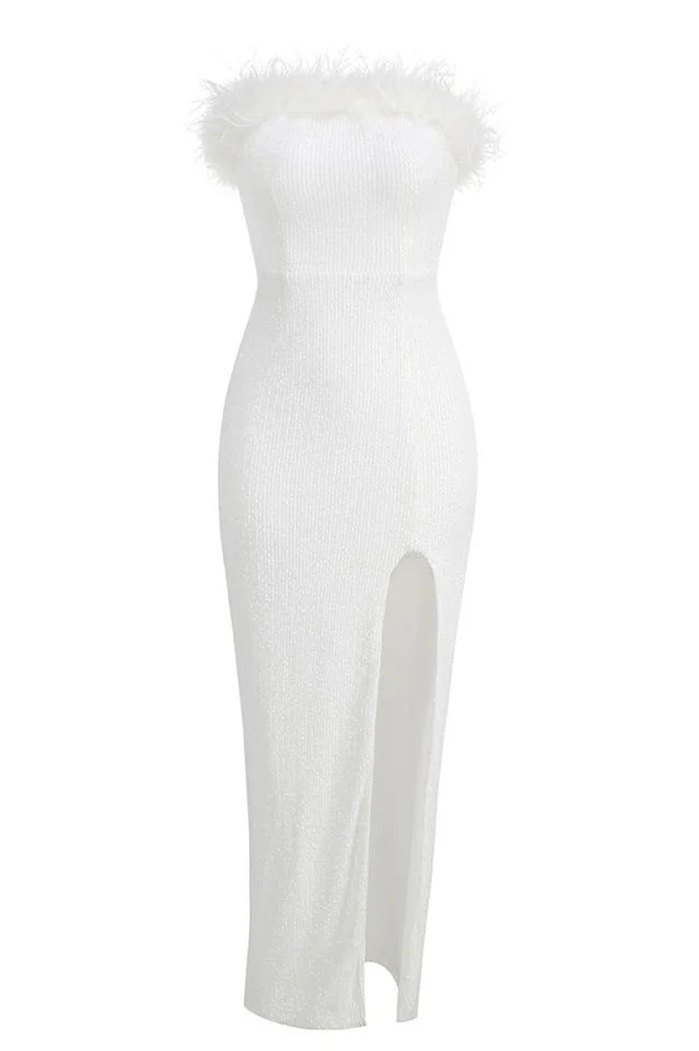 Dolly Sequin Feather Dress - Image 5