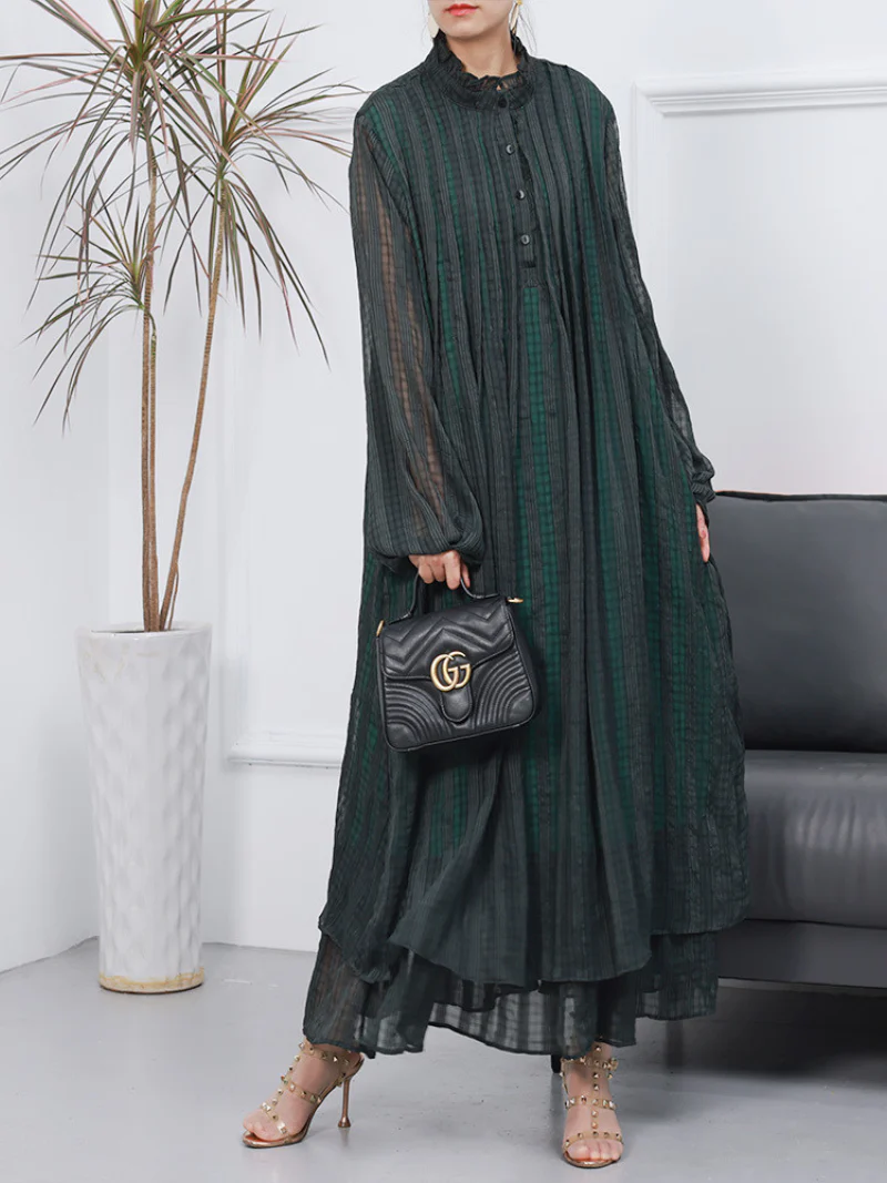Women Stylish Long Sleeves Maxi Dress - Image 2