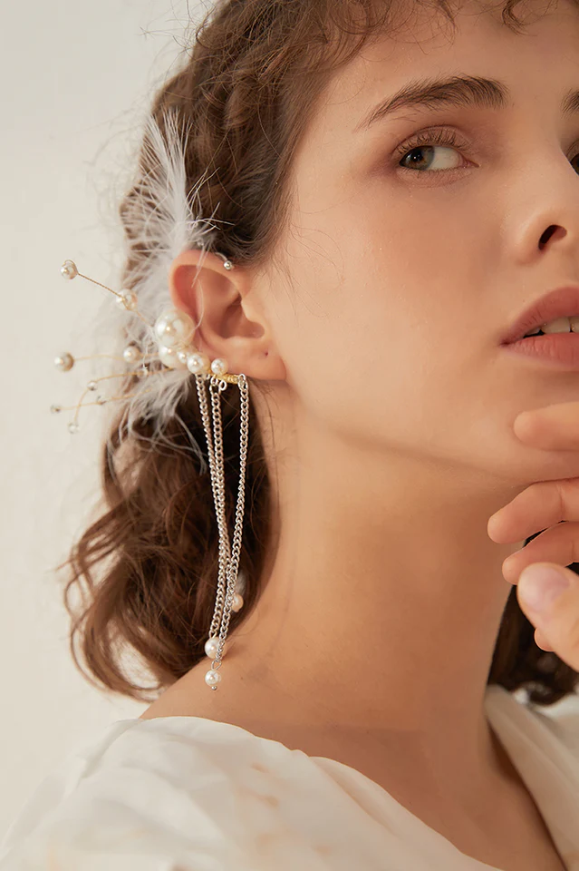 Feather Tassel Earrings - Image 5