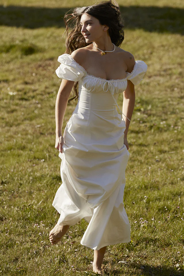 Felizia White Puff Sleeve Sundress - Image 9