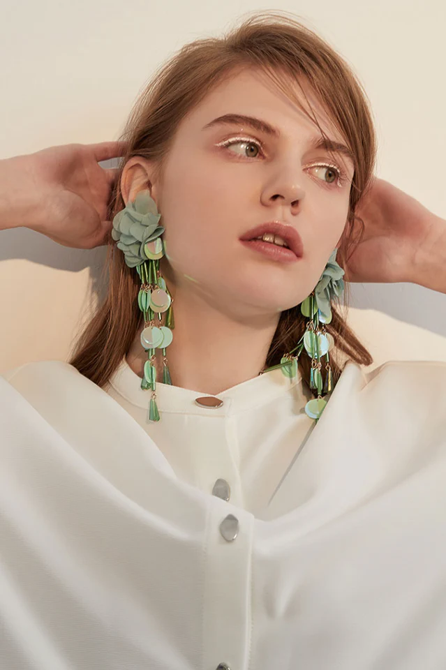 Flower Sequin Earrings - Image 5
