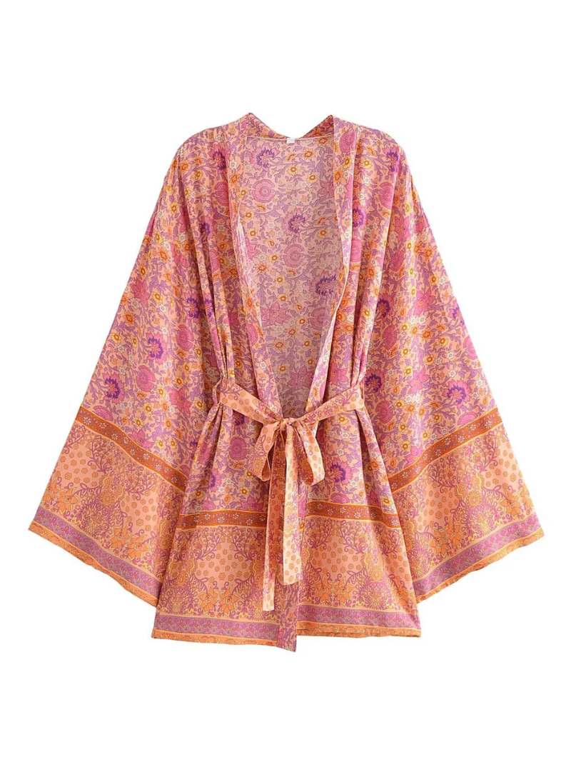 Holding My Heart Cotton Floral Short Kimono Jacket