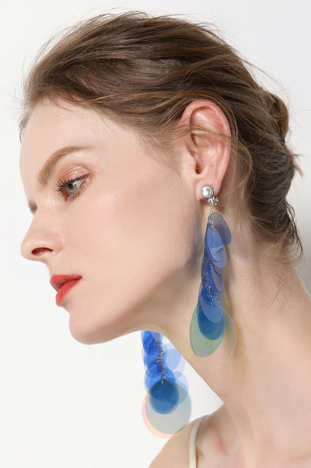 Jelly Color Sequin Earrings - Image 2