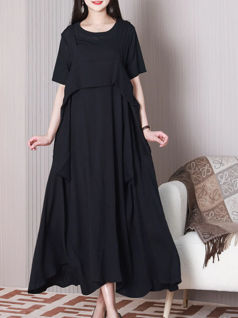 Like A Dream Round Neck A-line Dress - Image 4