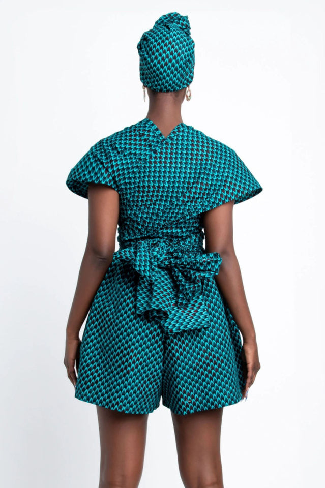Retro Print Patchwork Romper - Image 10