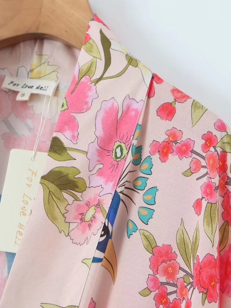 beautiful party wear Long Printed Short Sleeves kimono jacket - Image 2